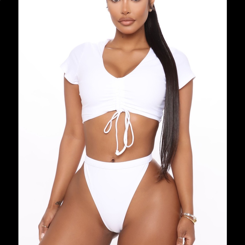 2 Piece T Shirt Bikini - White